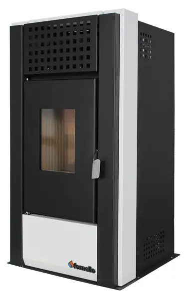 Semineu (Soba) pe Peleti cu aer cald Fornello Magnesia 9 KW, culoare White