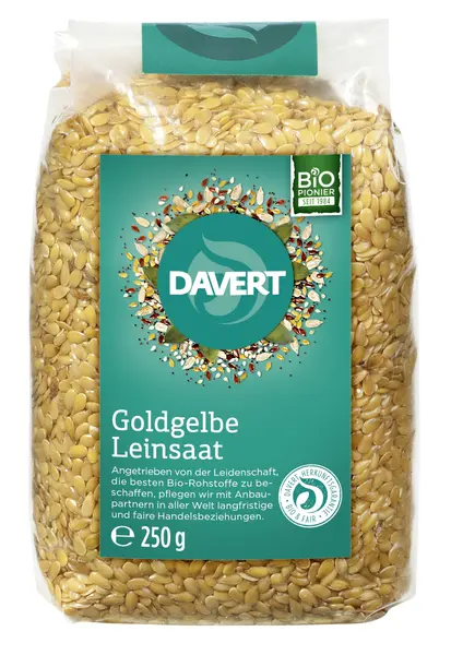 Semințe de in aurii bio, 250 g, Davert