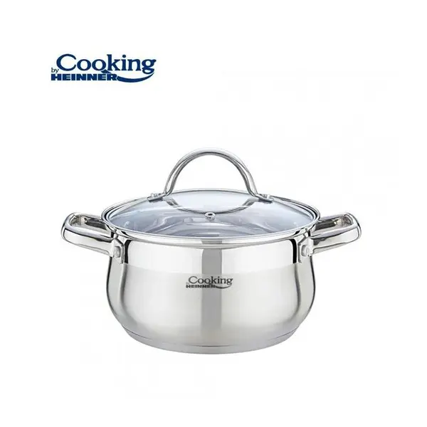 Semioala Cooking by Heinner Amira, Diametru 20 cm, Volum 3.6 l, Inox, Capac