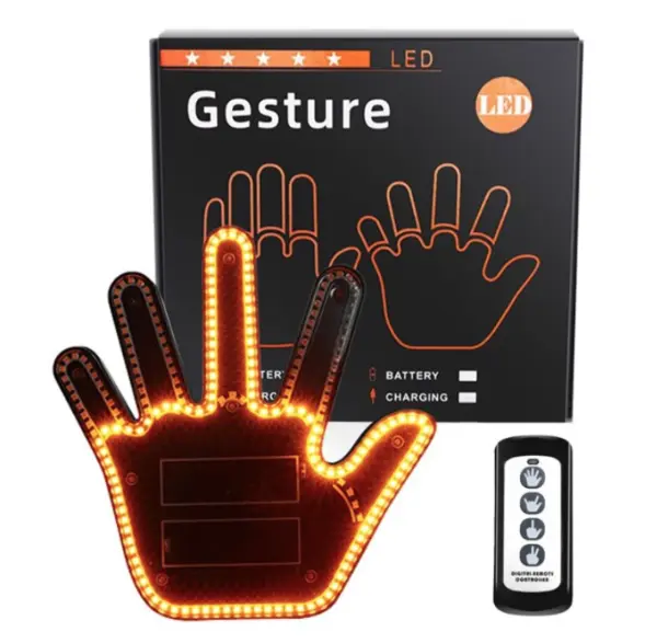 Semn LED auto cu telecomanda design mana 4 moduri AH