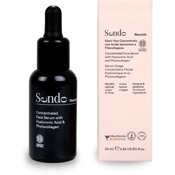 Sendo Nourish Concentrated Face Serum with Hyaluronic Acid & Phytocollagen concentrat cu acid hialuronic și fitocolagen 25 ml