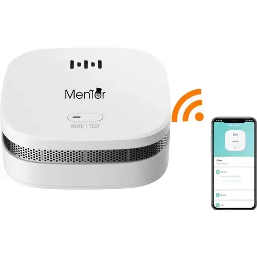 Senzor de Fum Smart wireless WiFI Mentor SY071 cu baterie, 3 ani durata de viata, 2.4GHz