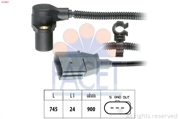 Senzor impulsuri, arbore cotit FACET Made in Italy - OE Equivalent 9.0267