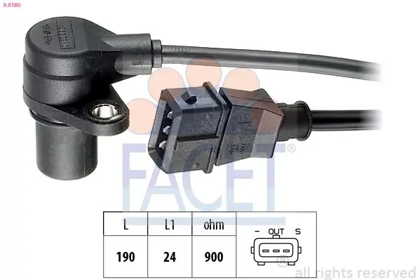 Senzor impulsuri, arbore cotit FACET Made in Italy - OE Equivalent 9.0180