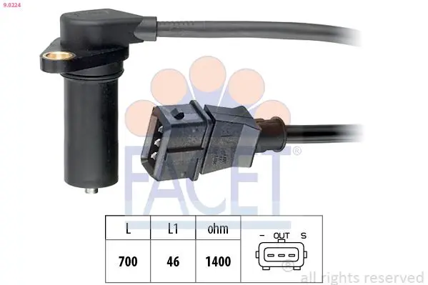 Senzor impulsuri, arbore cotit FACET Made in Italy - OE Equivalent 9.0224