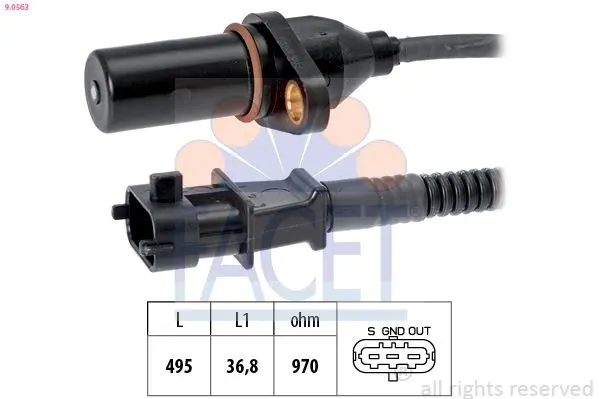 Senzor impulsuri, arbore cotit FACET Made in Italy - OE Equivalent 9.0563