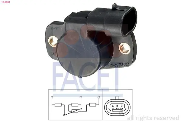 Senzor, pozitie clapeta acceleratie FACET Made in Italy - OE Equivalent 10.5001