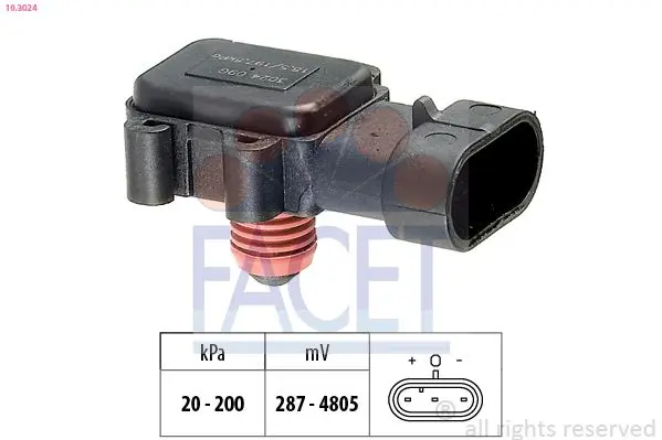 senzor presiune aer FACET Made in Italy - OE Equivalent 10.3024