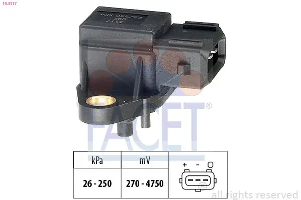 senzor presiune aer FACET Made in Italy - OE Equivalent 10.3117