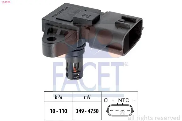 senzor presiune aer FACET Made in Italy - OE Equivalent 10.3126