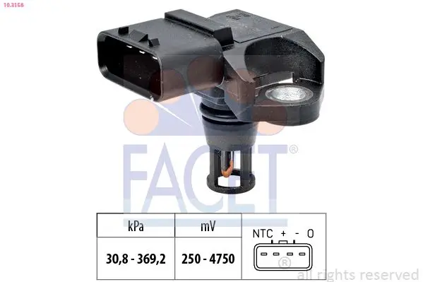 senzor presiune aer FACET Made in Italy - OE Equivalent 10.3158