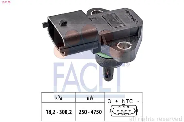 senzor presiune aer FACET Made in Italy - OE Equivalent 10.3178