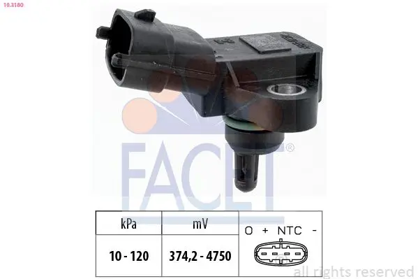 senzor presiune aer FACET Made in Italy - OE Equivalent 10.3180