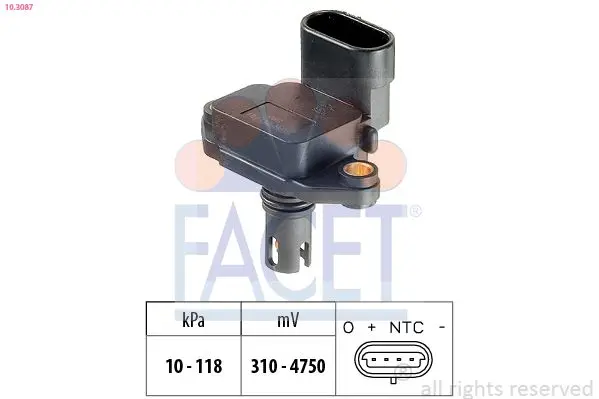 Senzor, presiune galerie admisie FACET Made in Italy - OE Equivalent 10.3087