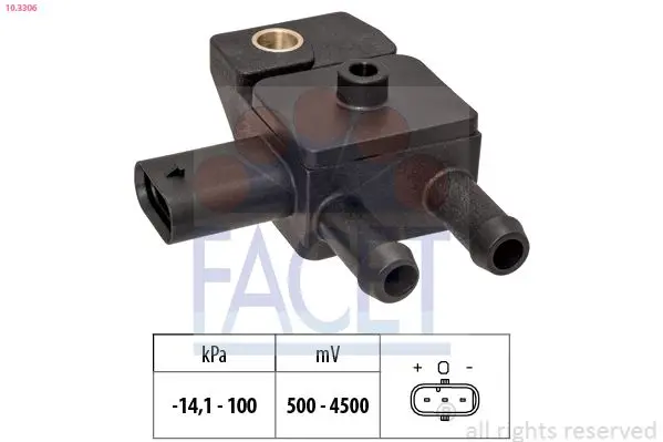 Senzor, presiune gaze evacuare FACET Made in Italy - OE Equivalent 10.3306