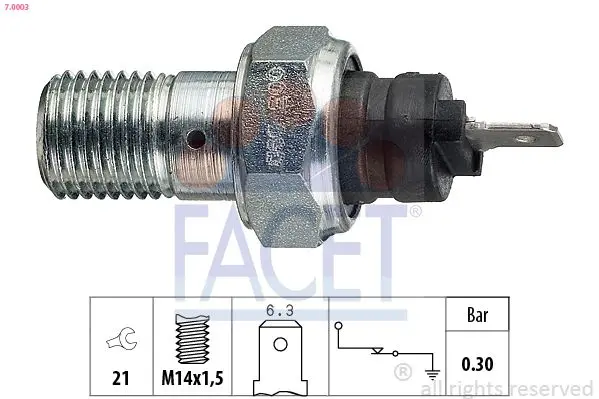 Senzor presiune ulei FACET Made in Italy - OE Equivalent 7.0003