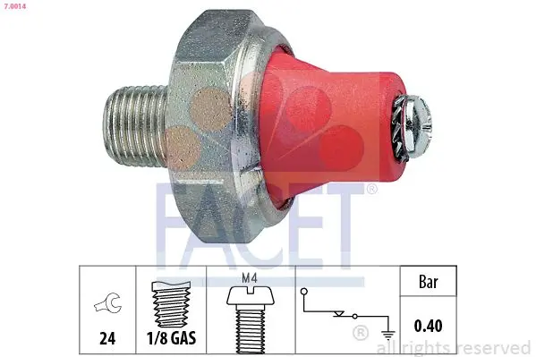 Senzor presiune ulei FACET Made in Italy - OE Equivalent 7.0014