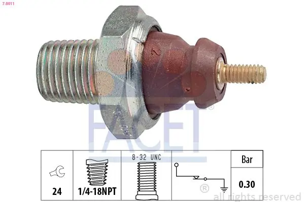 Senzor presiune ulei FACET Made in Italy - OE Equivalent 7.0011