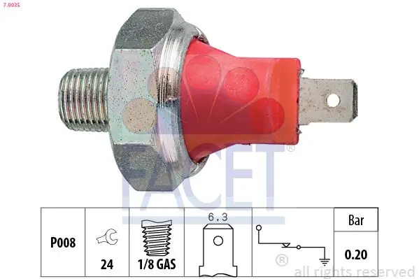 Senzor presiune ulei FACET Made in Italy - OE Equivalent 7.0035
