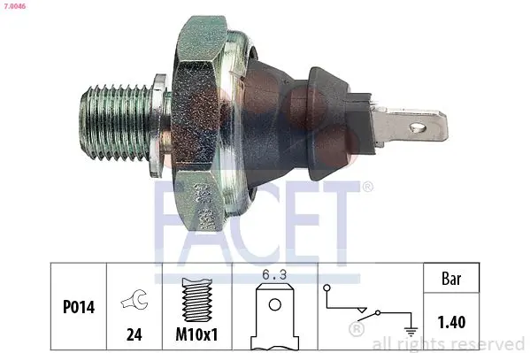 Senzor presiune ulei FACET Made in Italy - OE Equivalent 7.0046