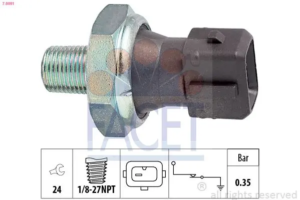 Senzor presiune ulei FACET Made in Italy - OE Equivalent 7.0091