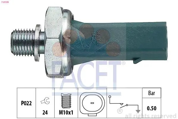 Senzor presiune ulei FACET Made in Italy - OE Equivalent 7.0139