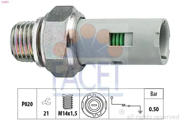 Senzor presiune ulei FACET Made in Italy - OE Equivalent 7.0151