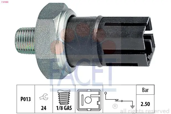 Senzor presiune ulei FACET Made in Italy - OE Equivalent 7.0160