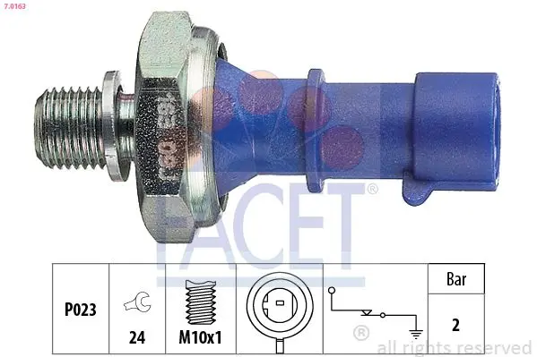 Senzor presiune ulei FACET Made in Italy - OE Equivalent 7.0163