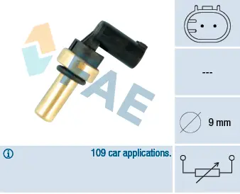 Senzor temperatura lichid racire (numar pini: 2, negru) ALFA ROMEO 159; CHEVROLET AVEO, CRUZE, ORLANDO; FIAT CROMA; OPEL AMPERA, ASTRA H, ASTRA H GTC, ASTRA J, ASTRA J GTC, CORSA D 1.2-1.8 dupa 2003