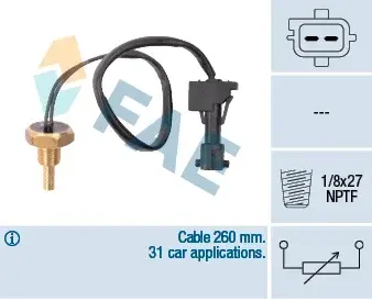 Senzor temperatura lichid racire (numar pini: 2, negru) potrivit SAAB 900 II, 9000 2.0-3.0 08.89-12.98