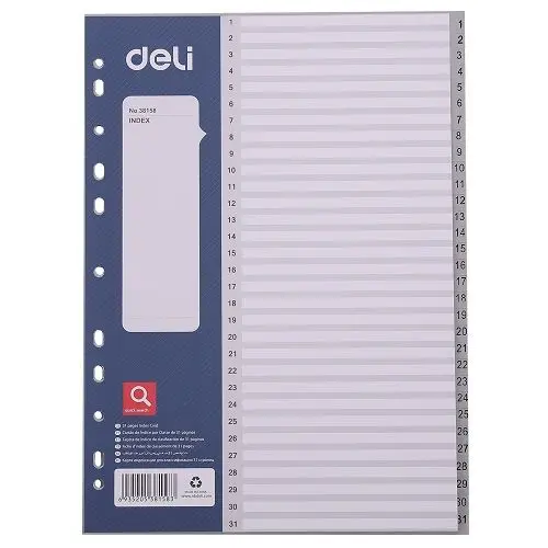 Separator Deli Start Plus - E38158 PP, A4, gri, 1-31