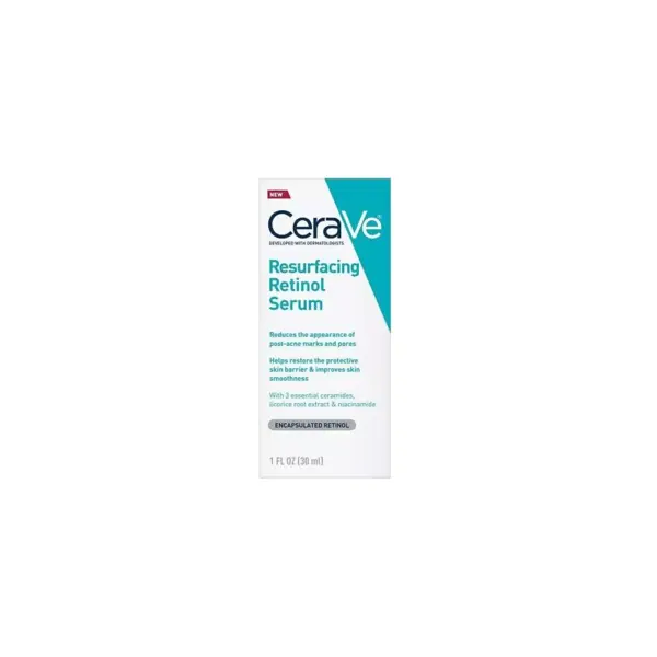 Ser de Fata, CeraVe, Resurfacing Retinol Serum, Contribuie la Repararea Barierei de Protectie a Pielii, Anti-Rid, cu Retinol Incapsulat si Niacinamide, fara Parfum, 30ml