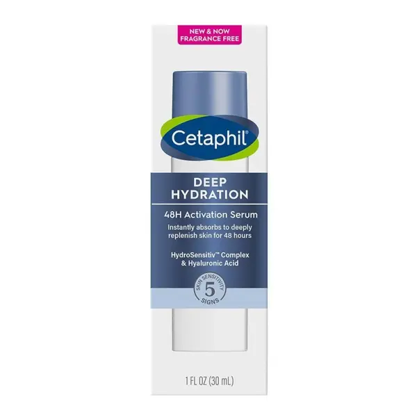 Ser de Fata, Cetaphil, Deep Hydration, pentru Piele Uscata, Sensibila, pentru Hidratare Intensa 48h, fara Parfum, 30ml