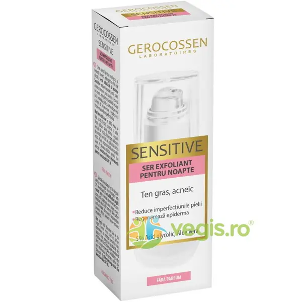 Ser Exfoliant pentru Noapte cu 5% Acid Glicolic si Aloe Vera Sensitive 30ml