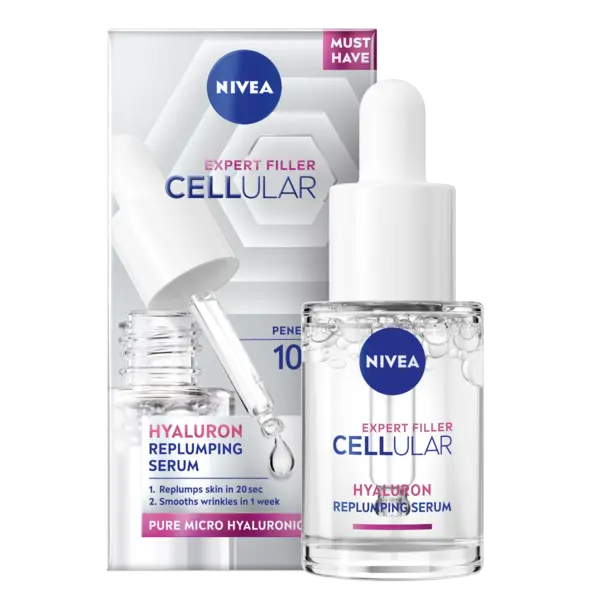 Ser facial antirid cu Acid Hyaluronic Cellular Expert Filler, 15ml, Nivea