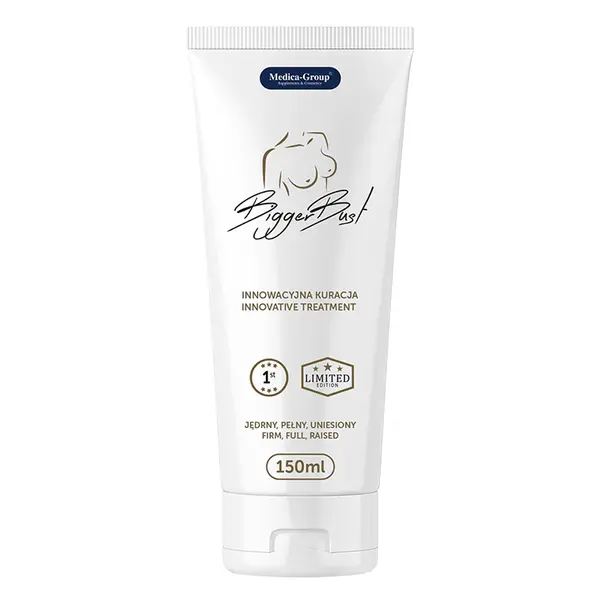 Ser MEDICA-GROUP Bigger Bust, pentru mărirea și fermitatea sânilor, efect hidratant, cu ulei de argan, 150 ml