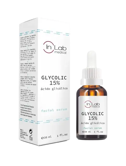 Ser pentru fata concentrat cu 15% acid glicolic, 30ml, InLab Medical