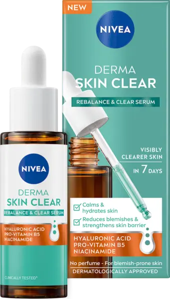 Ser pentru fata hidratant Derma Skin Clear, 30ml, Nivea
