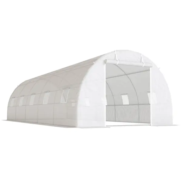 Sera Outsunny Mare de Tip Tunel 8x3x2 m, Grădină pentru Semințe de Plante, Cadru Premium din Oțel | Aosom Romania