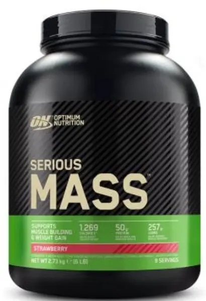 Serious Mass, căpșună, 2721 g, Optimum Nutrition