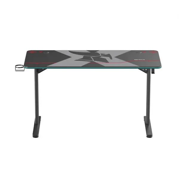 Serioux Birou gaming Serioux Aeter RGB, 1200 x 600 x 750 mm, greutate suportata 75 kg, banda LED RGB, suport casti, suport cana/pahar, Negru