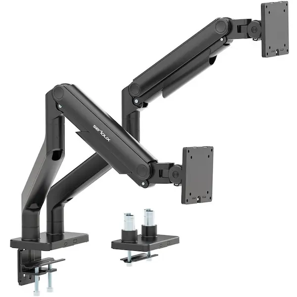 Serioux Suport monitor Serioux SRXA-MM74-C024, 2 monitoare, ecran 17 - 45 inch, greutate maxima 20 kg/monitor, Negru