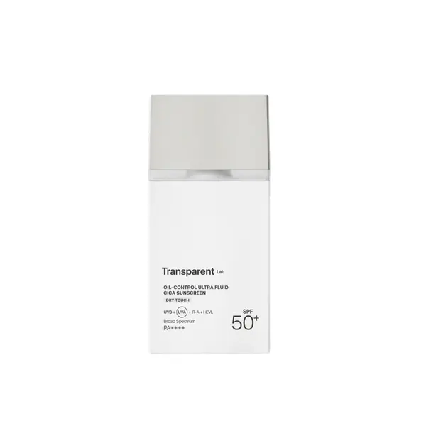 Serum pentru ten gras cu filtre chimice si minerale SPF50+ Oil Control Ultra Fluid Cica, 100ml, Transparent Lab