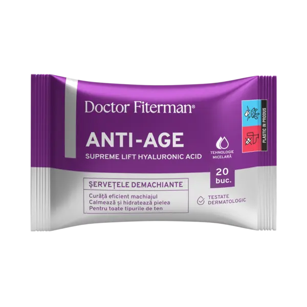 Servetele demachiante Anti-Age Supreme Lift, 20 bucati, Doctor Fiterman