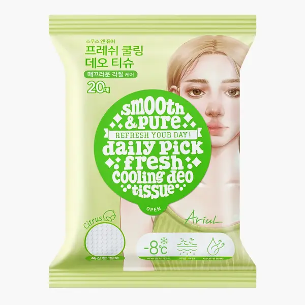 Servetele deodorante Citrus Smooth & Pure Fresh Cooling, 20 bucati, Ariul