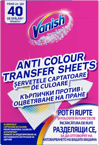 Șervețele pentru captarea culorilor Vanish – 40 de bucăți