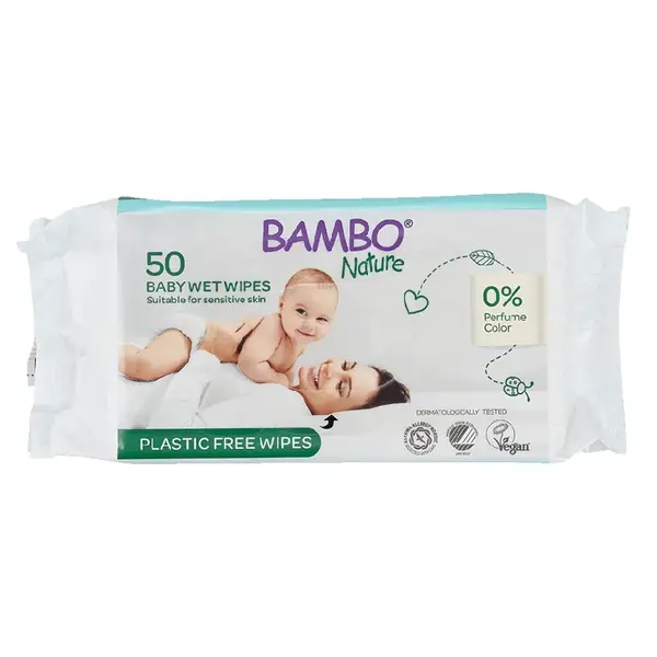 Servetele umede, 50 bucati, Bambo Nature