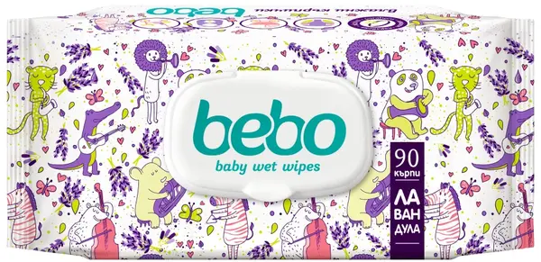 Șervețele umede Bebo - Cu extract de levănțică, 90 buc