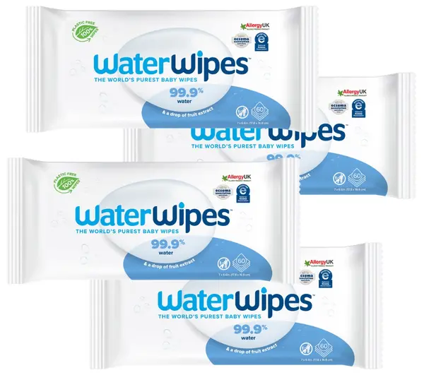 Șervețele umede de curățat pentru bebeluși Water Wipes Baby - Quattro, 4 х 60 buc